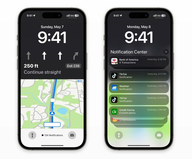 万载苹果维修服务分享iOS17锁屏地图导航半屏显示长什么样 